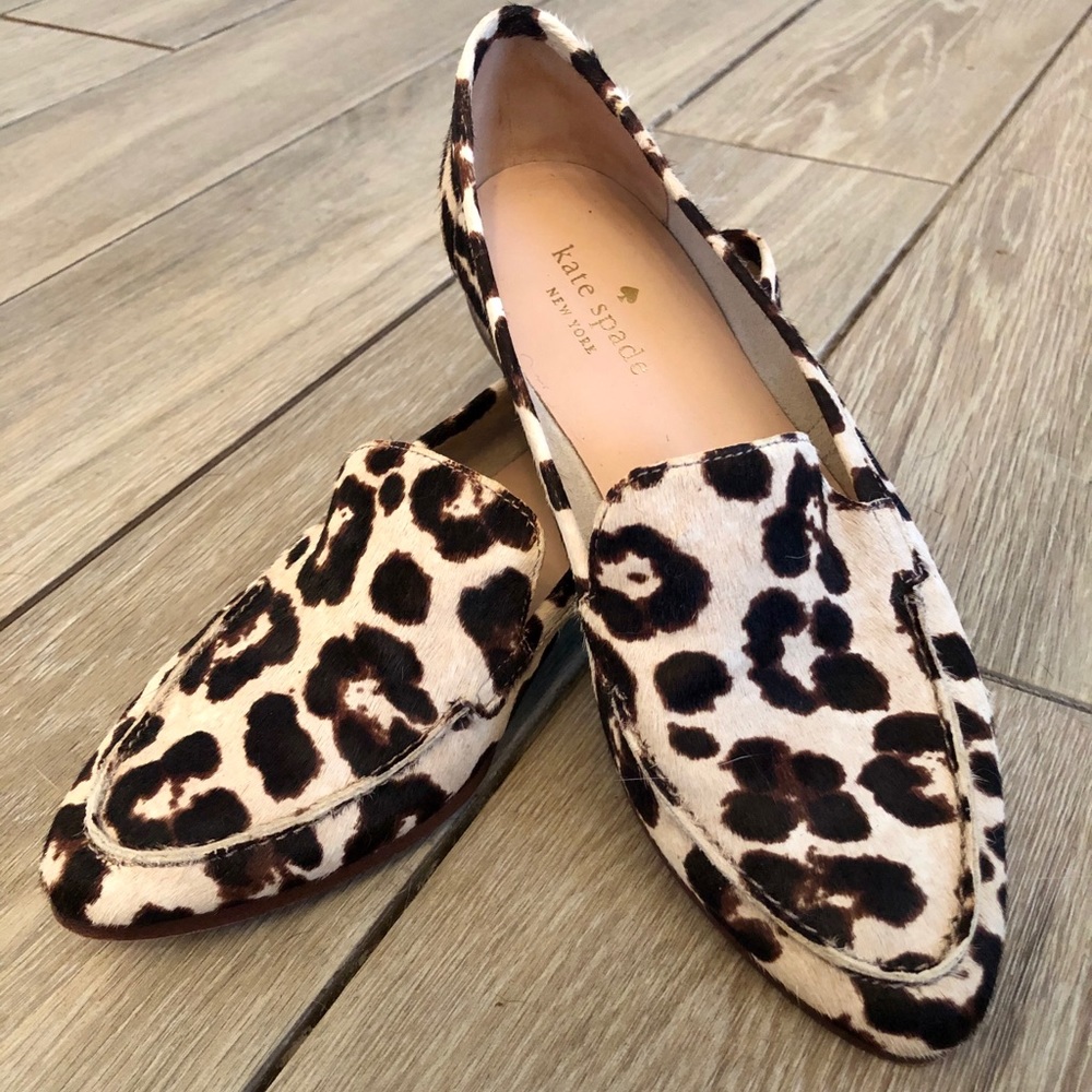Kate Spade calf hair loafers